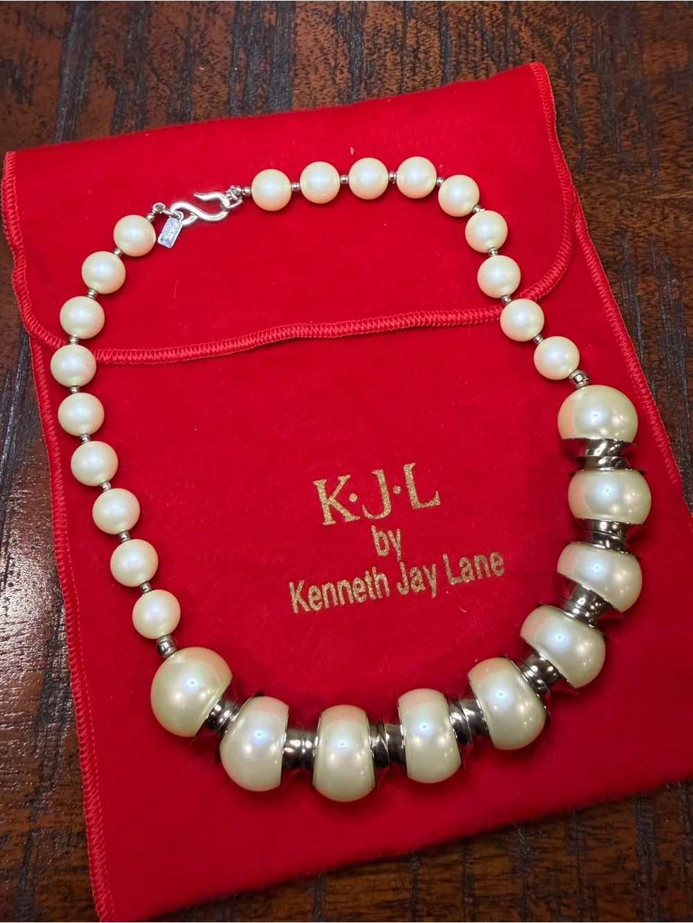 Kenneth Jay Lane Ivory Pearl Bead Necklace